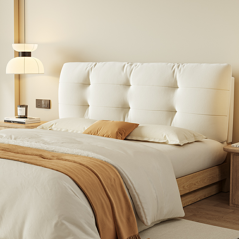 床头奶油风床头软包靠背榻榻米