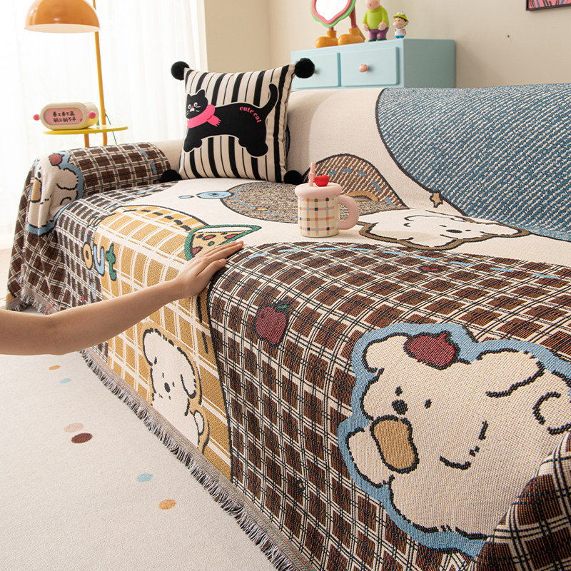 沙发巾一整张全盖四季通用毛绒沙发坐垫秋冬防猫抓不粘毛沙发盖布