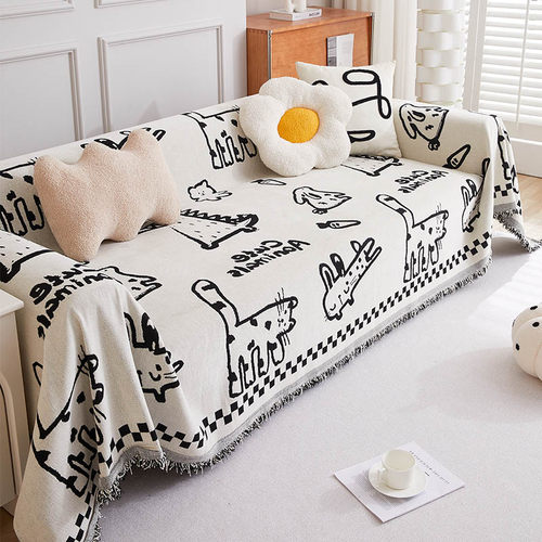 布鲁罗曼雪尼尔沙发巾四季通用