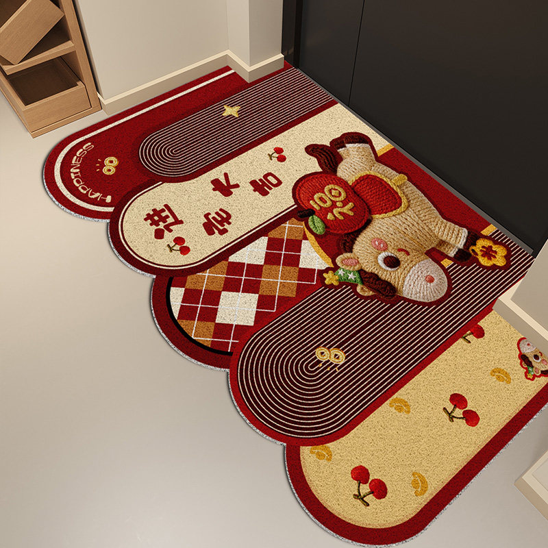 入户地垫2026新款马年门垫玄关柔软地毯新年脚踏垫子高级红色丝圈,居家布艺,入户地垫,淘宝优惠券,粉丝福利购,淘宝优惠卷
