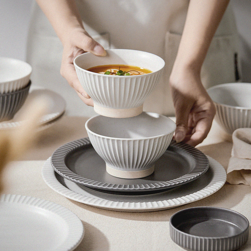 饭碗家用陶瓷餐具高级感高脚防烫碗大盘碟子复古轻奢自由组合搭配,餐饮具,碗,淘宝优惠券,粉丝福利购,淘宝优惠卷