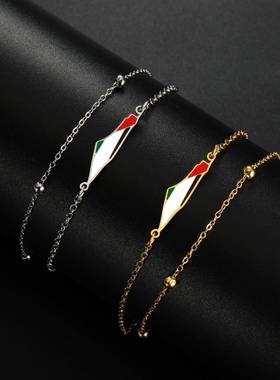 Map of Palestine 巴勒斯坦地图双层珠链女士款手链不锈钢珠