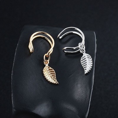 1pc Punk Girl Tassel U-Type Leaf Clip Ear Cuff Earrings