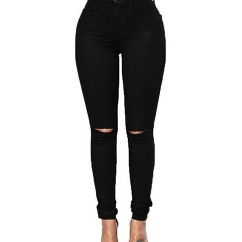 Fashion holed jeans female lady pencil pants female