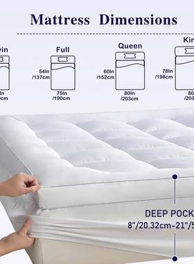 Anti Slip Elastic Soft Mattress Topper Pad Bed Cover Single