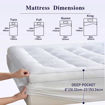 Anti Slip Elastic Soft Mattress Topper Pad Bed Cover Single