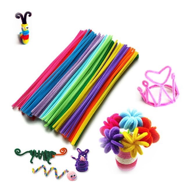 100pcs 30cm Chenille Stems Pipe Cleaners Kids DIY Plush Toy1
