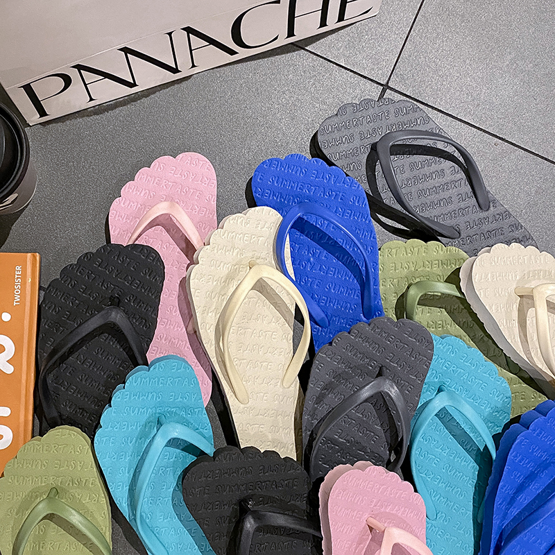 简约人字拖女夏纯色时尚游泳夹脚外穿防滑浴室洗澡沙滩海边凉拖鞋