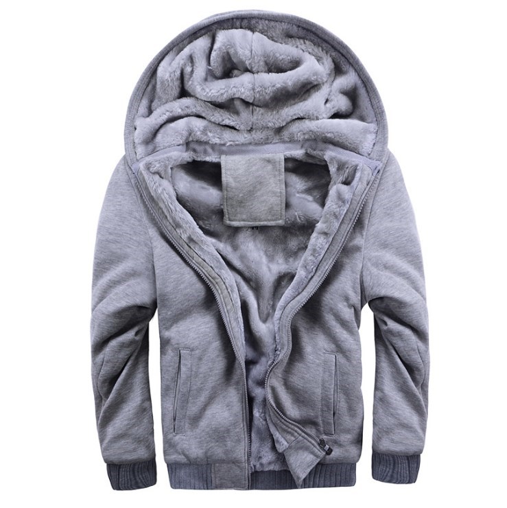 毛内胆卫衣winter men hoodies add wool jacket hooded coat men