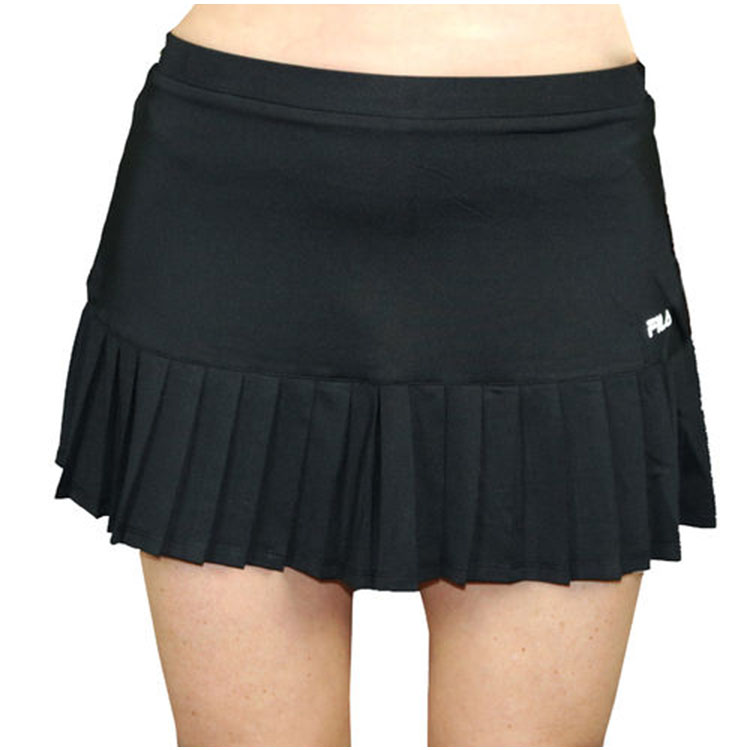 女士专业网球短裙 防走光内衬速干羽毛球半身裙 运动百褶裙 黑色
