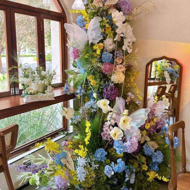 莫奈花园假花仿真花摆设高级感逼真网红背景墙拍照打卡摆件装饰