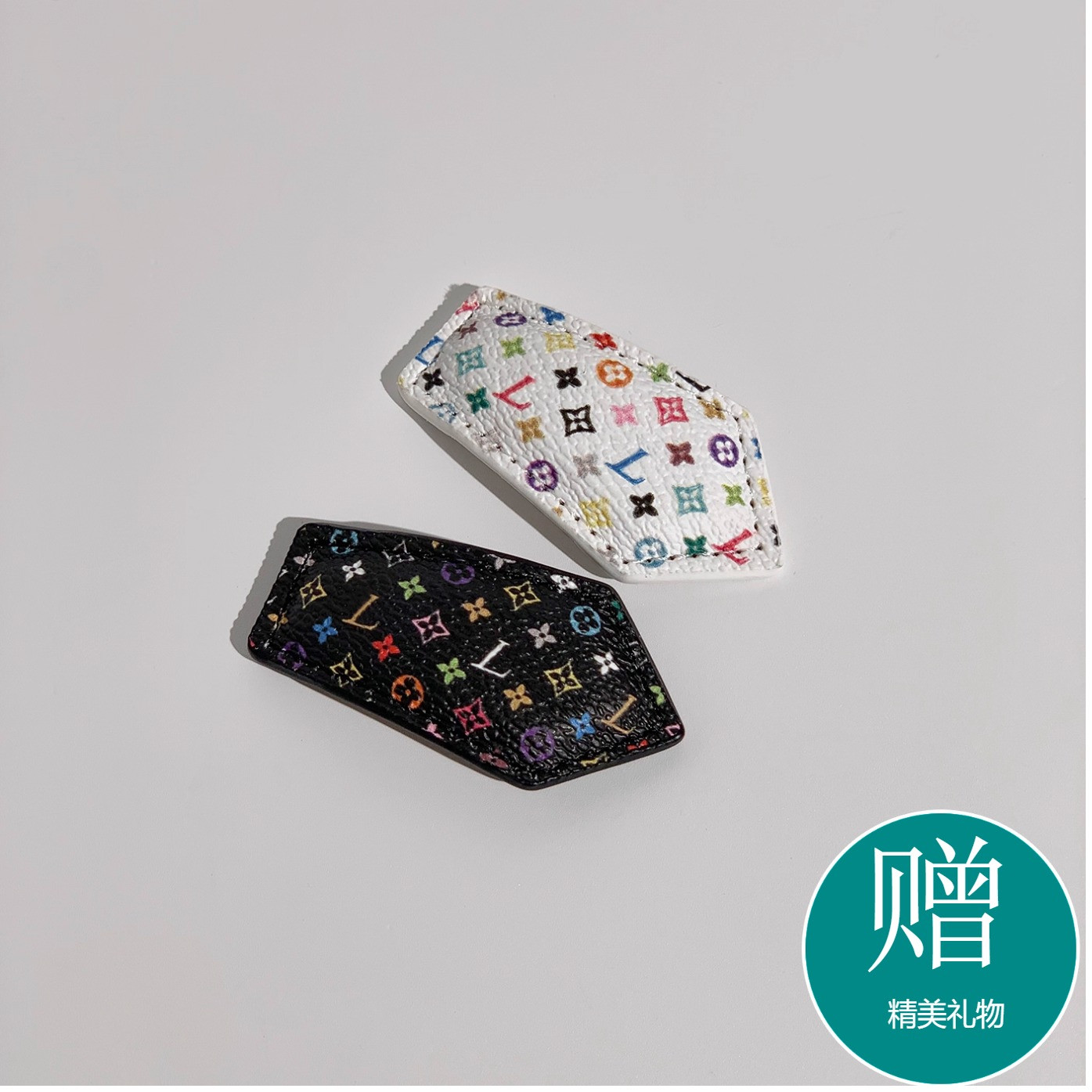 欧美轻奢简约小众百搭经典黑白老花字母提花布料布艺发饰大牌女