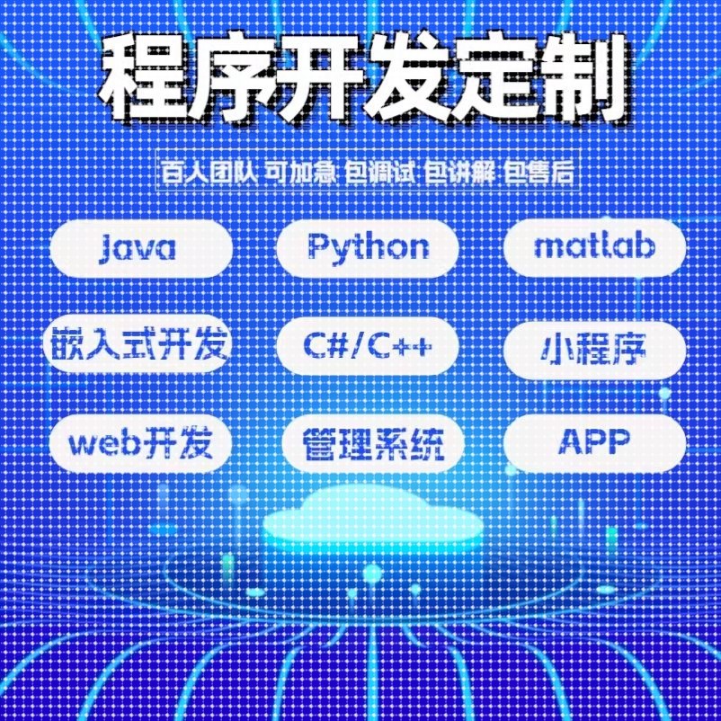 软件开发定制小程序代码编写java代做Python程序代编matlab接单c#
