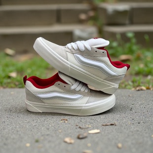 潮男女鞋 knushool面包鞋 板鞋 黑白格子黑武士情侣款 休闲复古帆布鞋