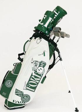 代购Fore All  University大学校队白绿色复古高尔夫球杆包新款