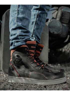 海外代购Harley Davidson/哈雷戴维森男士马丁靴防水耐磨系带
