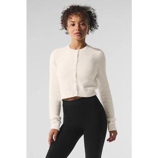 代购ALO YOGA女士针织开衫柔软舒适保暖贴身穿着易打理白色长袖