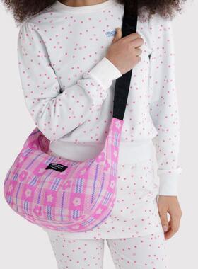 代购BAGGU x Sandy Liang联名款时尚中号尼龙新月包单肩包女包