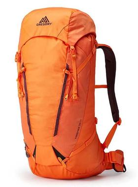 代购GREGORY男女登山包轻量化可拆卸滑雪携带35L无框架橙色登山