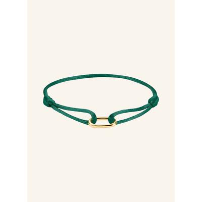 代购thomas sabo女士手链简约优雅精致时尚绿色金色环扣编织绳