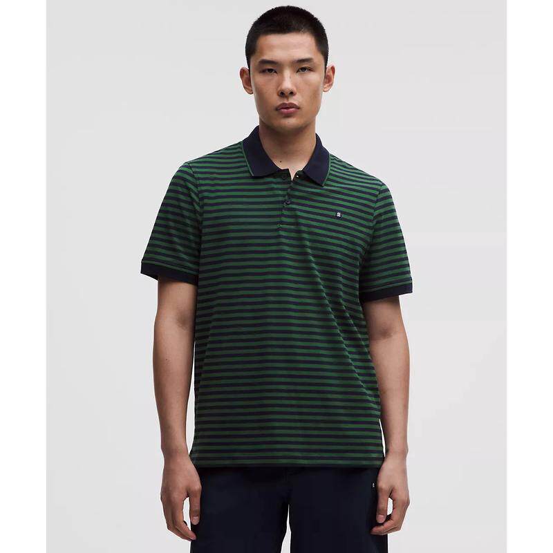 海外代购lululemon/露露乐蒙男士高尔夫Polo衫条纹短袖高尔夫运动
