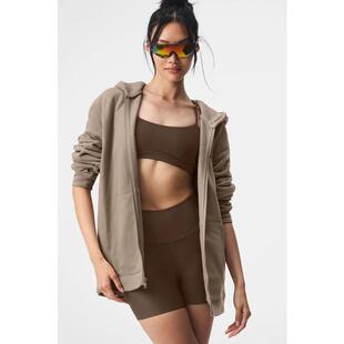 代购ALO YOGA女士运动夹克保暖宽松版型易穿脱便携口袋厚款棉质