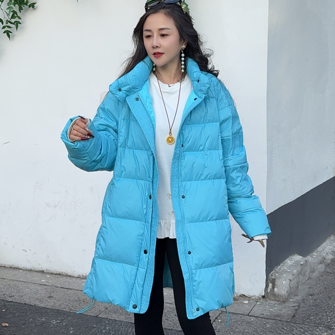 【爆品定制】2025冬季欧货时尚休闲立领中长款羽绒服ALS-2533