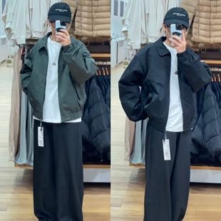 优优男装女装空气棉服休闲短茄克飞行棉服外套夹克25秋冬E479411