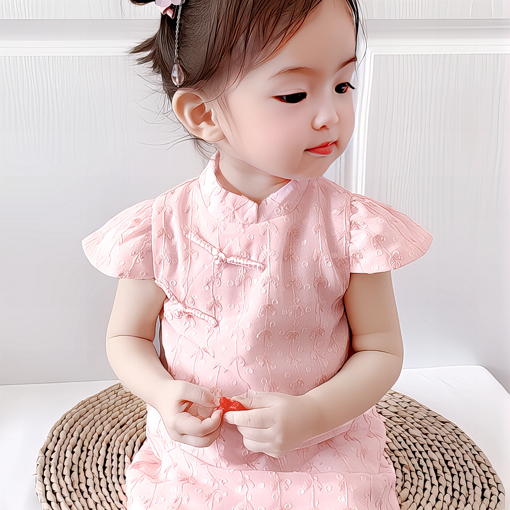 裙子宝宝周岁表演礼服装2025新款夏季女童连衣裙主儿童洋气旗袍公
