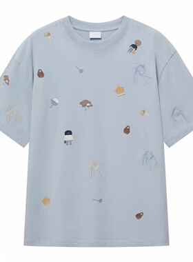 现货2026年春季新款刺绣全棉纯棉短袖T恤2K1BA30