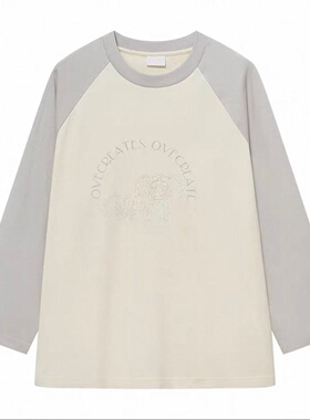 现货T恤女2026年春季全棉米白色长袖上衣3K1BA13