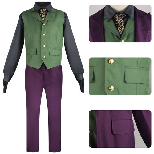 岁千/蝙蝠侠黑暗骑士cos服紫色小丑希斯莱杰cos万圣节活动表演