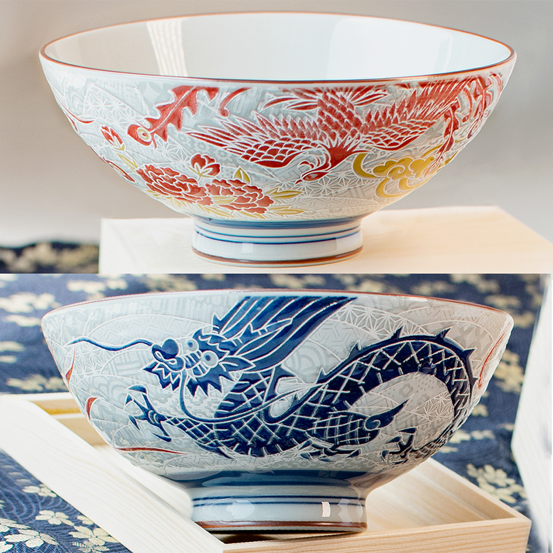 美浓烧日本进口龙凤汤面碗米饭碗