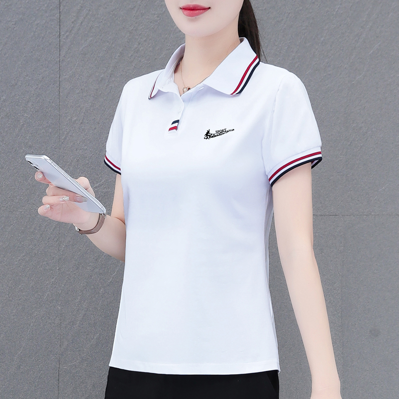 耐克顿白色短袖女t恤2025年夏季流行新款质感纯棉polo衫减龄上衣