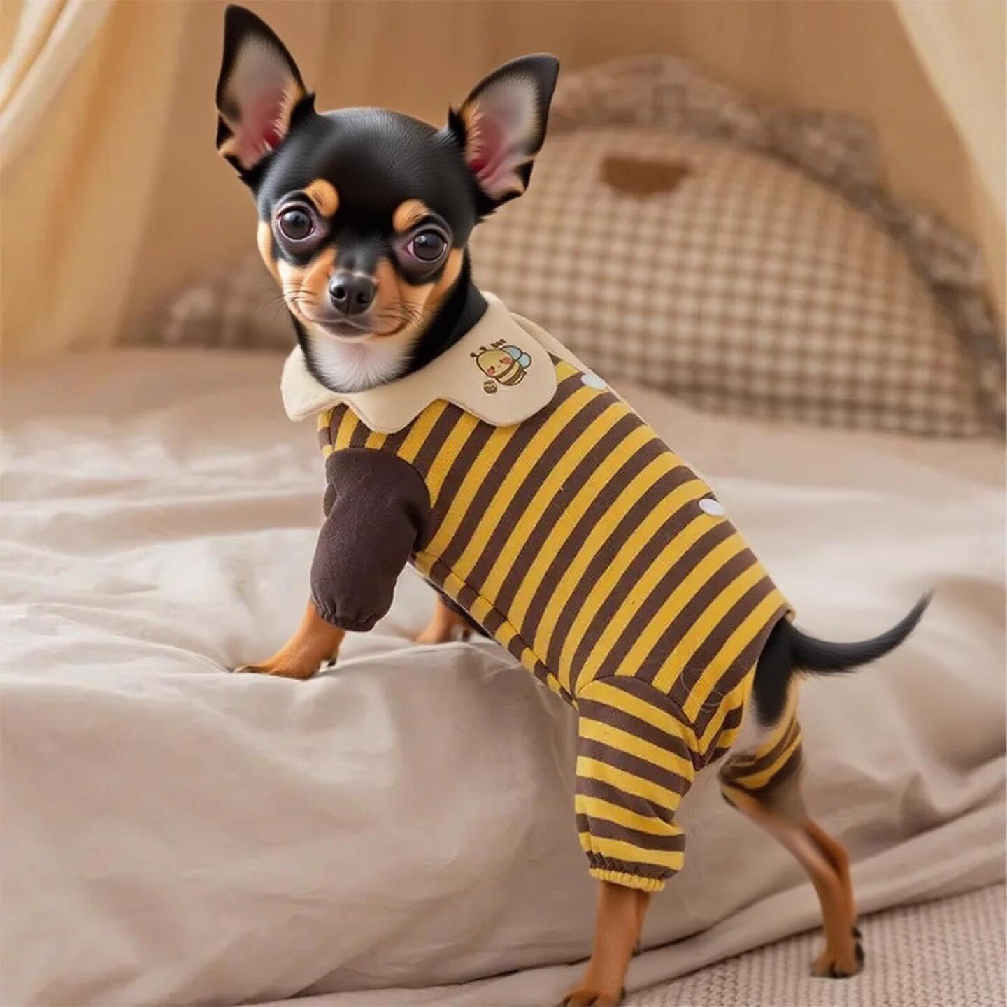 迷你杜宾小鹿犬吉娃娃专用四脚衣服超小体小型幼犬护肚秋冬季天