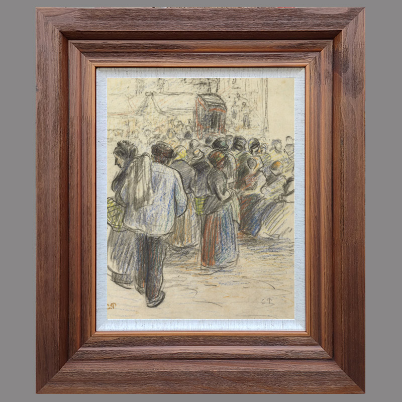 实木油画框定做抓丝质感柚木色大气厚重款大画框整框发货免组装