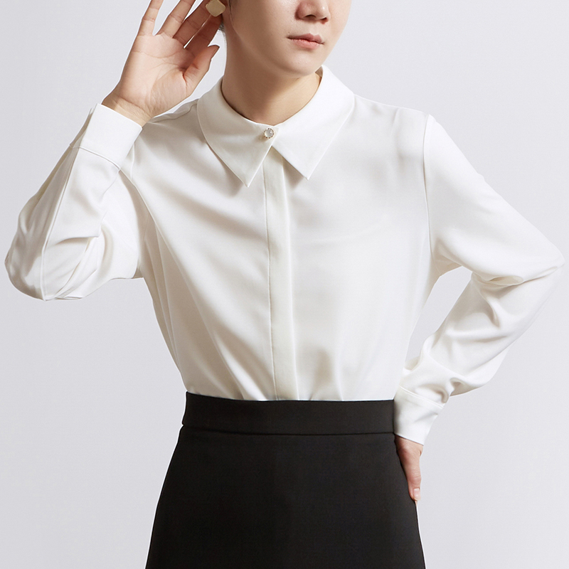 CHICBLISS暗门襟交叉领长袖衬衫