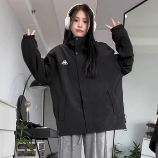 薄款 小个子宽松休闲防风学生工装 夹克潮 2025新款 黑色外套女春秋款