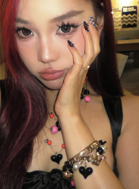 Srrybabe 爱心串珠作旧金色多层项链&爱心手链清仓不退