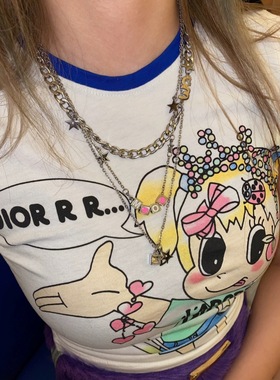 Srrybabe 字母爱心方块五角星三层叠戴款项链 多层五角星特价清仓