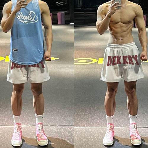 美式白色短裤男夏季2026新款宽松潮牌休闲运动复古潮流5五分裤子