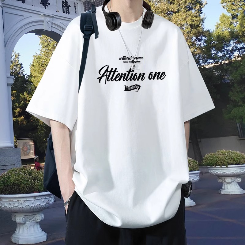 加肥加大肥佬300斤宽松短袖t恤男士潮胖子美式印花大码体恤衫夏季