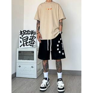 过膝五分裤 短裤 胖子纯棉休闲运动潮牌高街加肥大码 夏季 男篮球美式