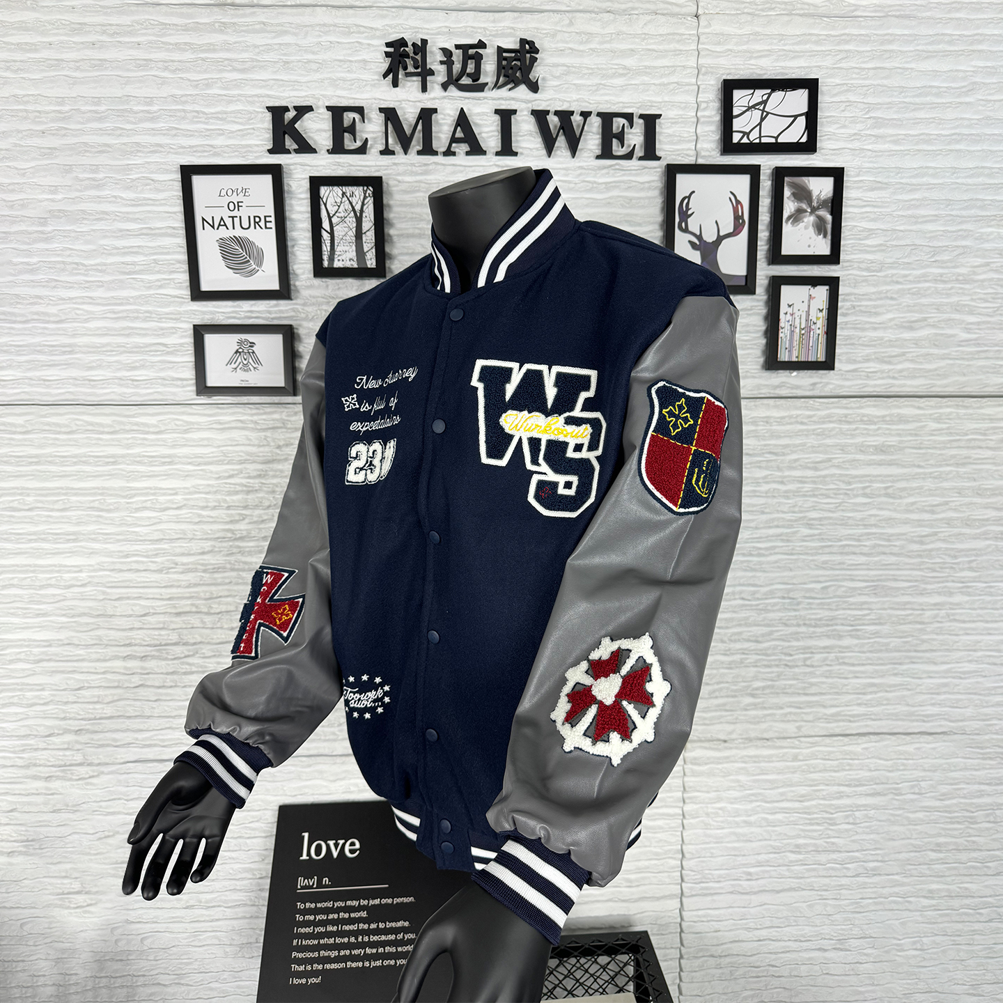 刺绣夹克外套男春秋款飞行员机车