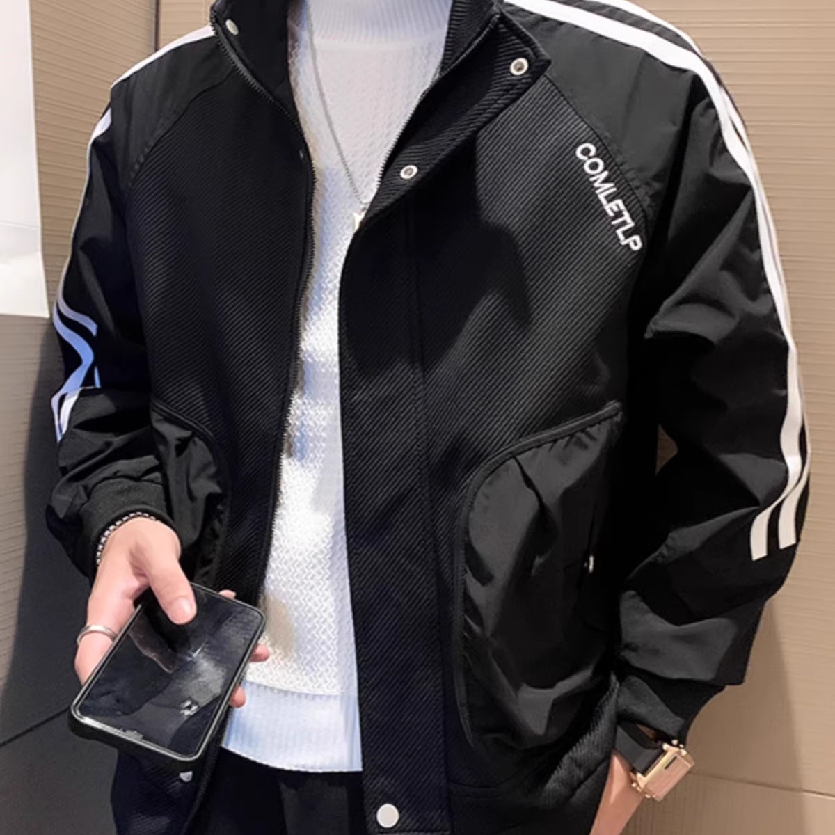 高端工装外套男春秋款男士夹克潮