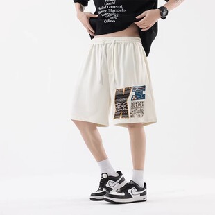 美式oversize百搭高街头短裤男2025夏季运动加大码300斤休闲裤子