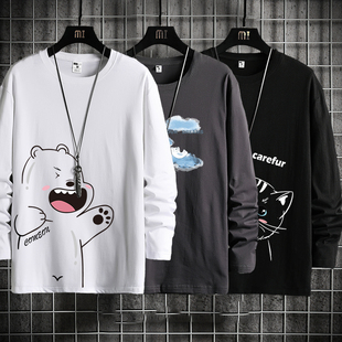 潮内搭打底衫 圆领300斤卫衣春夏季 8XL上衣 t恤男胖子宽松大码 长袖