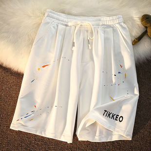 潮牌高街vibe字母印花抽绳五分裤 夏季 美式 男款 休闲宽松大码 短裤