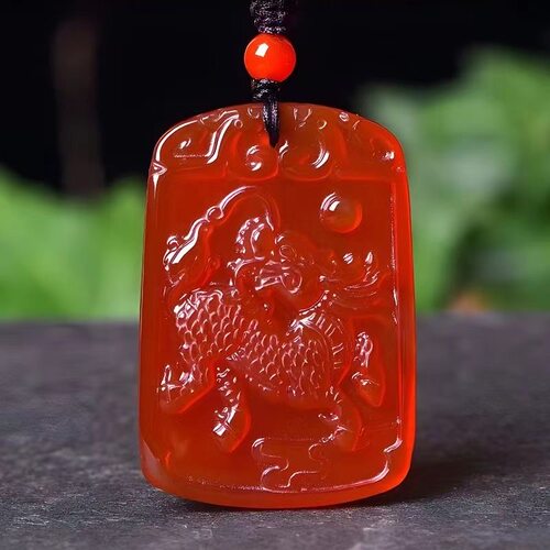 正品红玛瑙麒麟吊坠男士项链龙年火麒麟五行缺火补火随身挂件女款