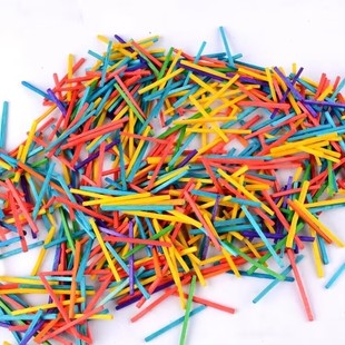 彩色火柴棒小木棒幼儿园手工diy 搭积木计算棍数数棒创意拼装材料